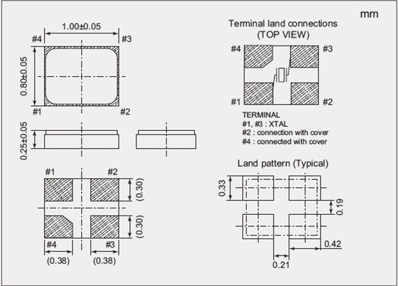 NDK晶振力薦史上最小體積NX1008AA晶振體積僅為1.0*0.8mm NDK晶振力薦史上最小體積NX1008AA晶振體積僅為1.0*0.8mm