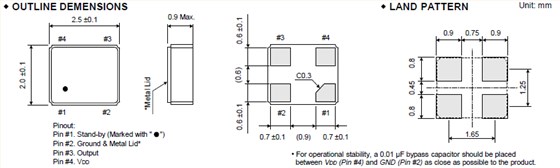 FCXO-05E晶振,OSC振蕩器,超小型2520晶振 FCXO-05E晶振,OSC振蕩器,超小型2520晶振