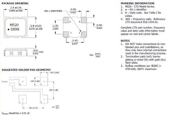 520晶振,520L15IA40M0000晶振,CTS晶體振蕩器 520晶振,520L15IA40M0000晶振,CTS晶體振蕩器