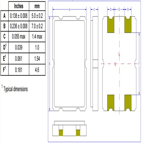 Cardinal無線藍牙晶振,CX5Z-A5B2C5-70-8.0D18,CX5貼片環保晶振