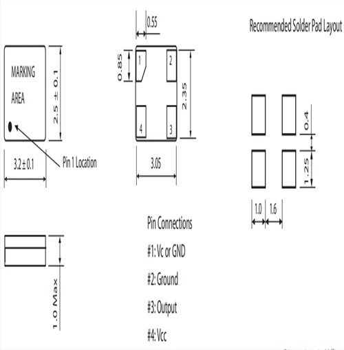 406系列有源晶振,米利倫TCXO晶振,3225mm小體積振蕩器