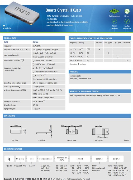 JTX310規格 JTX310規格