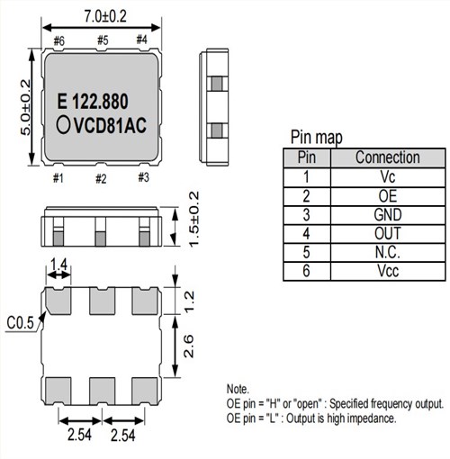 VCXO,X1G004861001200,7050mm,VG7050CDN,148.5MHz,EPSON振蕩器