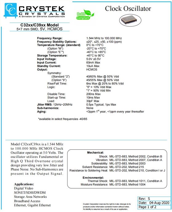 C32xx,C39xx規格 C32xx,C39xx規格