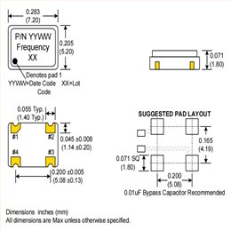 C3390-18.432,Crystek數字視頻晶振,18.432MHz,7050mm振蕩器