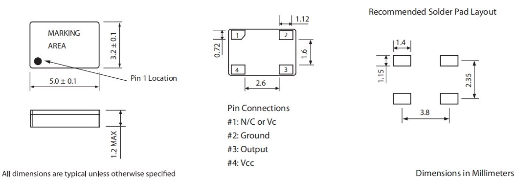 5032mm溫補(bǔ)晶振,405系列振蕩器,MTI-milliren米利倫晶振