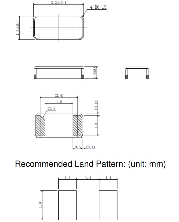 TZ1510A,TST音叉晶體,3215mm無源晶振,32.768KHZ計時器晶振
