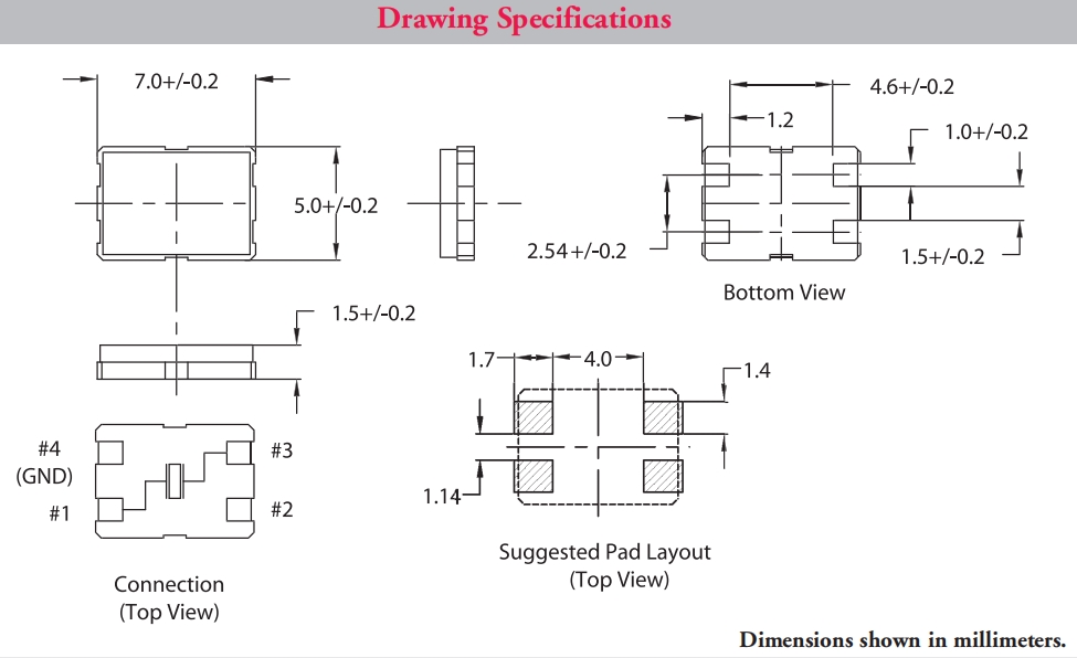 7050mm,耐爾晶振,NF7系列晶振,NF7-50.000-B-A-B-A-30,50MHZ