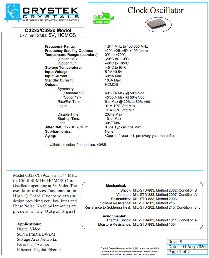 C32xx，C39xx規格